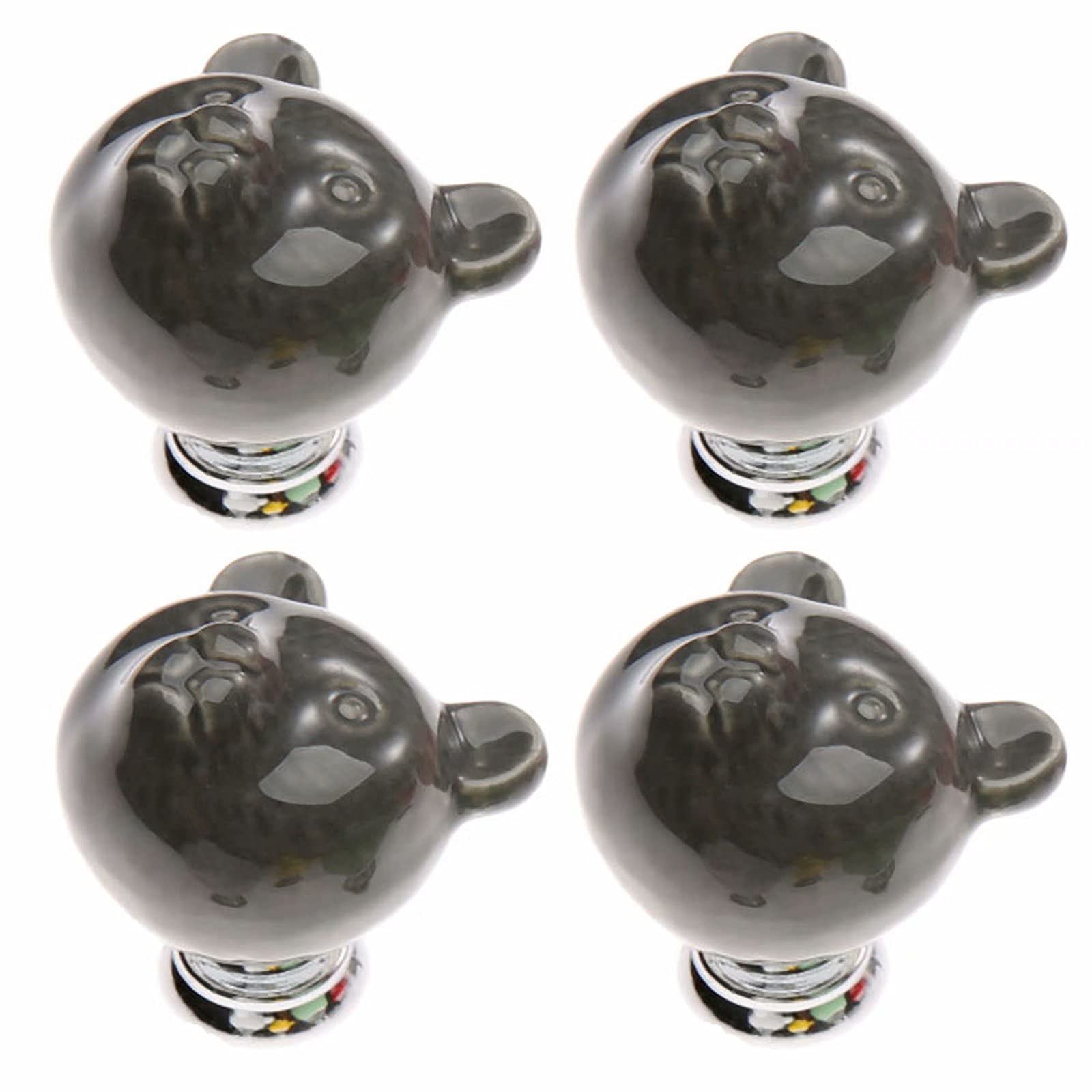 Bouton en cristal, boutons de dessin, poignée de porte en céramique verte, forme de tête d'ours, poignée d'animal mignon, utilisé pour la décoration de chambre d'enfant, armoires ménagères