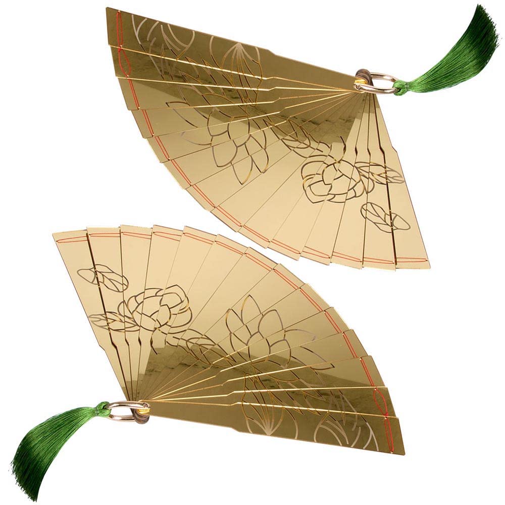 Cosplay Props Folding Fan for Demon Slayer Douma, Cos Props Fan Carved Lotus Flower, Collection and Gifts for Fans of Anime Fans,2Pcs
