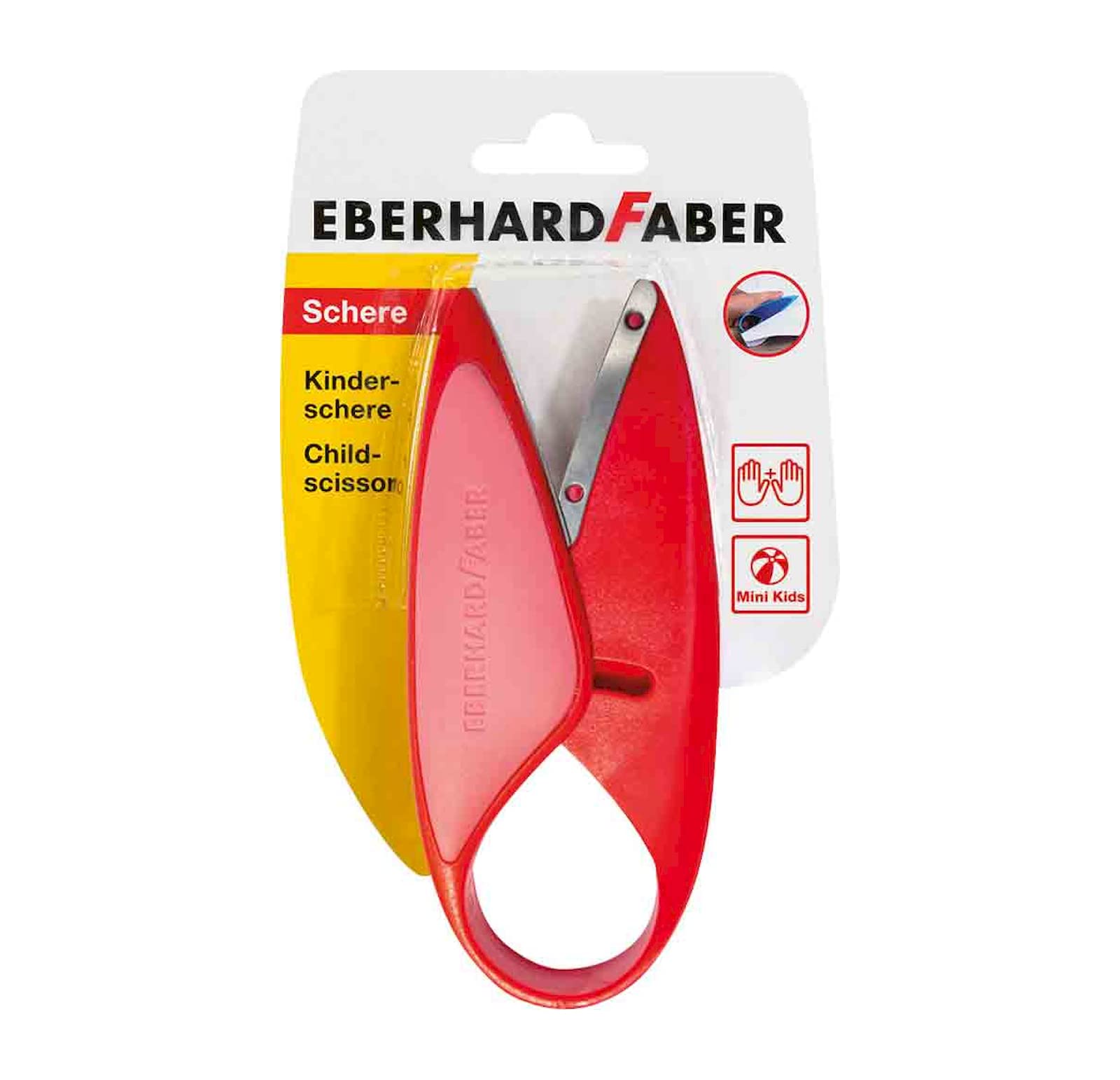 Eberhard Faber 579920 - Nożyczki Mini Kids w kolorze czerwonym, odpowiednie dla osób prawo- i leworęcznych, do cięcia i prac ręcznych