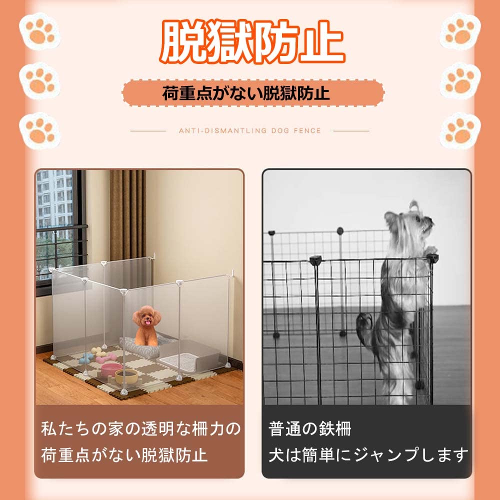 Amazon | ペットフェンス 透明 犬 猫 ペットケージ ペット