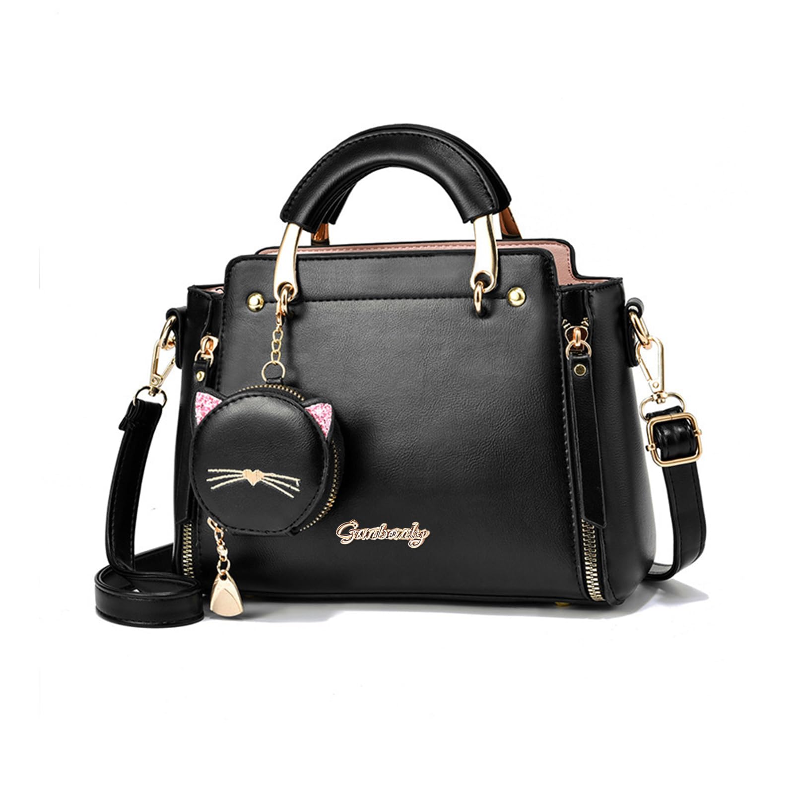 NICOLE & DORIS Schoudertas voor dames, kleine tas, modieuze handtassen voor dames, koerierstas, mobiele telefoon, meisjes, crossbody schoudertassen met portemonnee, zwart, Large, Crossbody