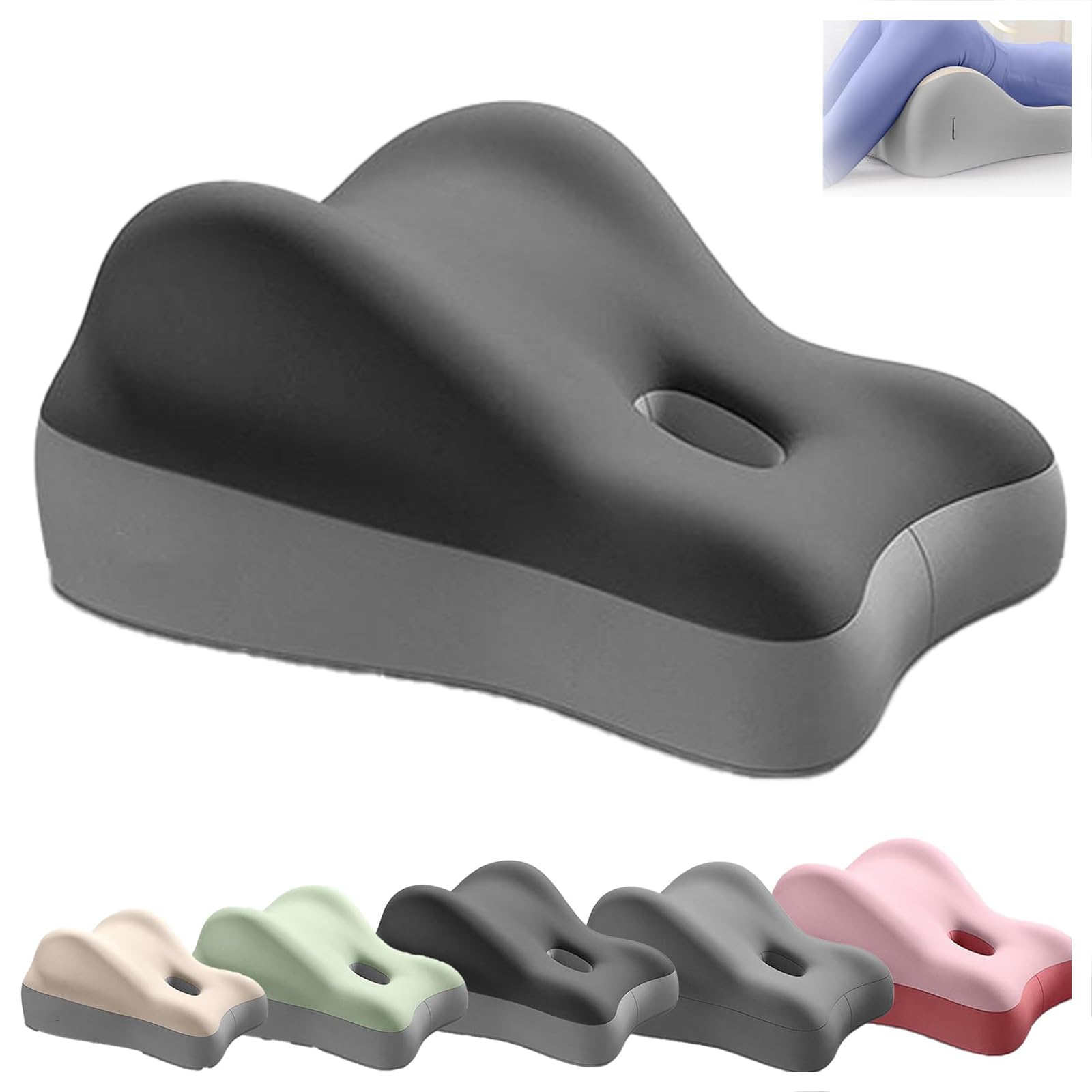 HINNVCL Sweet Surrender Couples Pillow Upgraded Couples Pillow for Intimacy, Wedge Pillow Memory Foam, Provides Waist and Neck Support, Recovers After Impact, Multi Position Comfort (Dark gray)