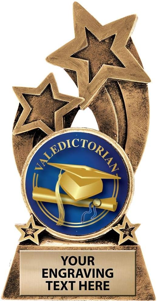 Crown Awards Valedictorian Trophy, 5.5" Glory Resin Valedictorian Trophies with Free Custom Engraving