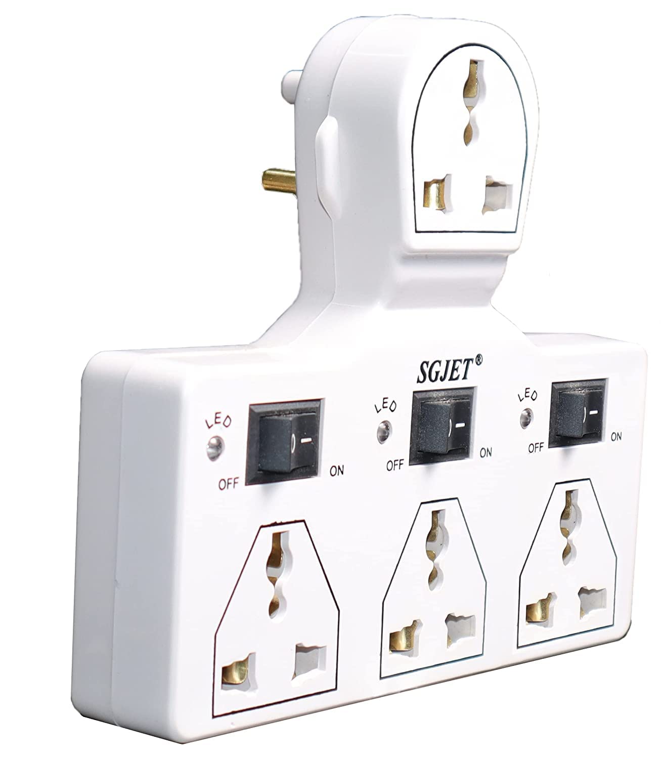 4 Universal Socket 3 Switch Multi Plug Extension Board/Extension Cord