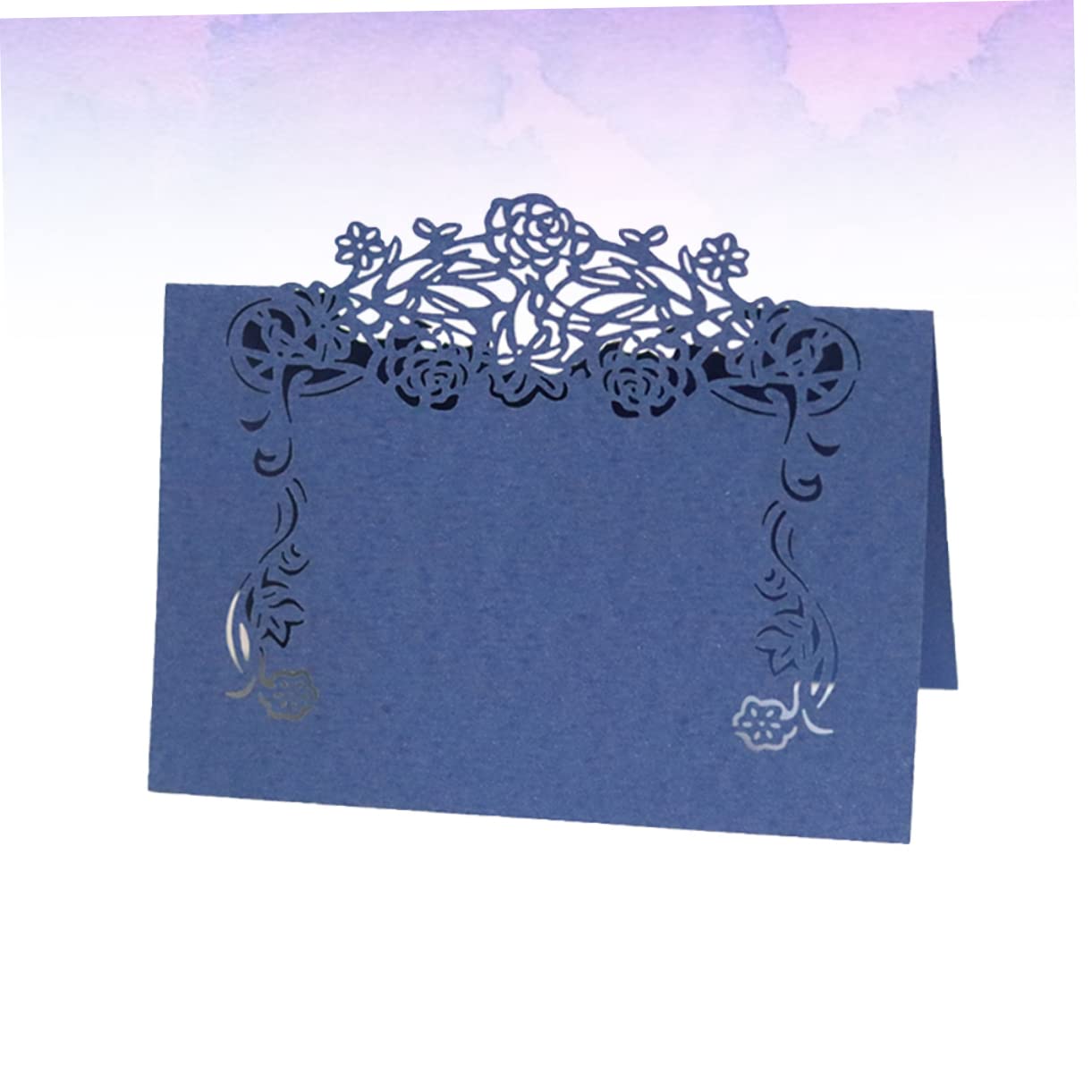PRETYZOOM 150pezzi Segnaposto Matrimonio Eleganti Carta Vintage Blu Cartoncini Per Nomi Tavola Per Eventi e Feste