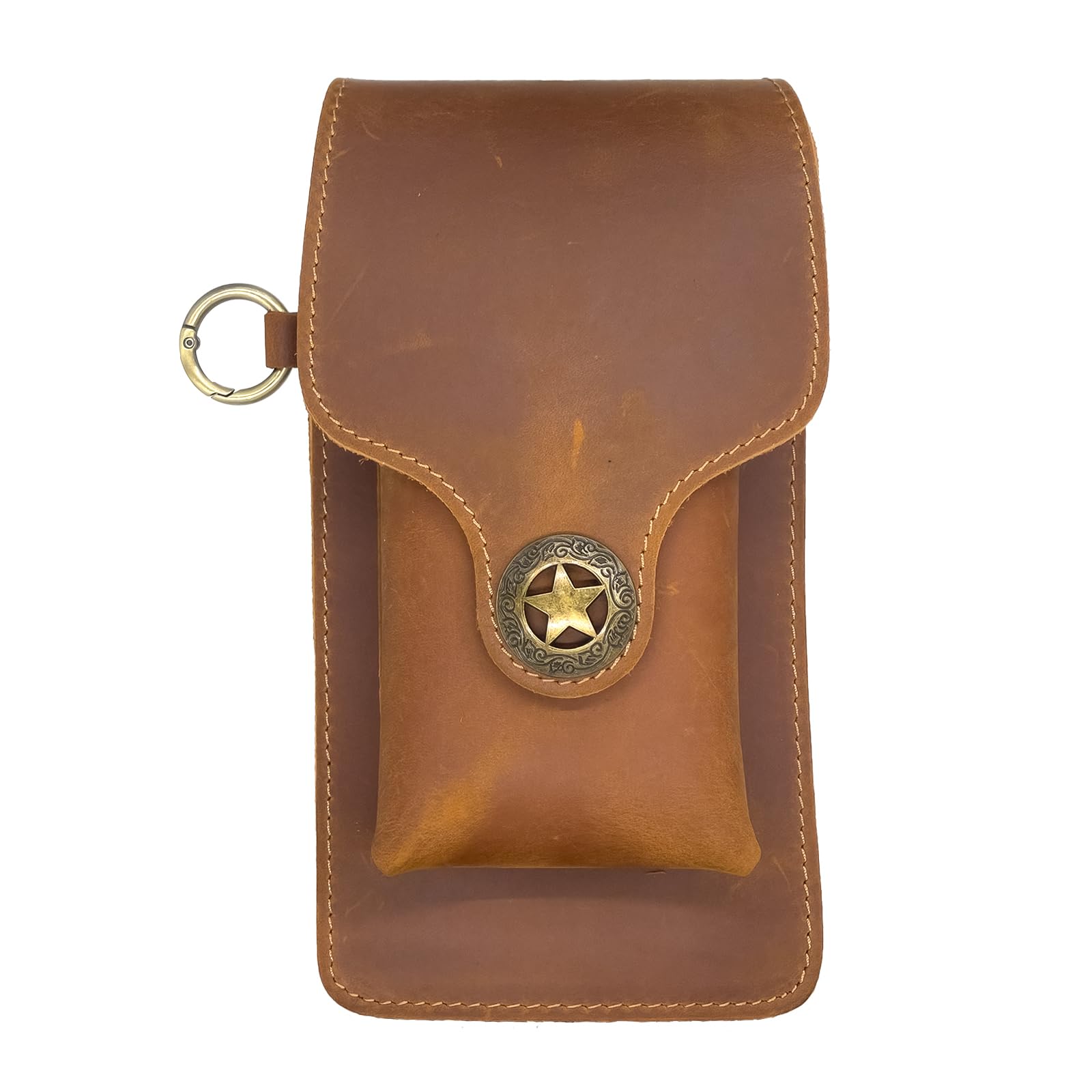 Echtes Leder Handy Holster mit Gürtelclip Vintage Universal Tasche für großes Smartphone schwarz (braun)