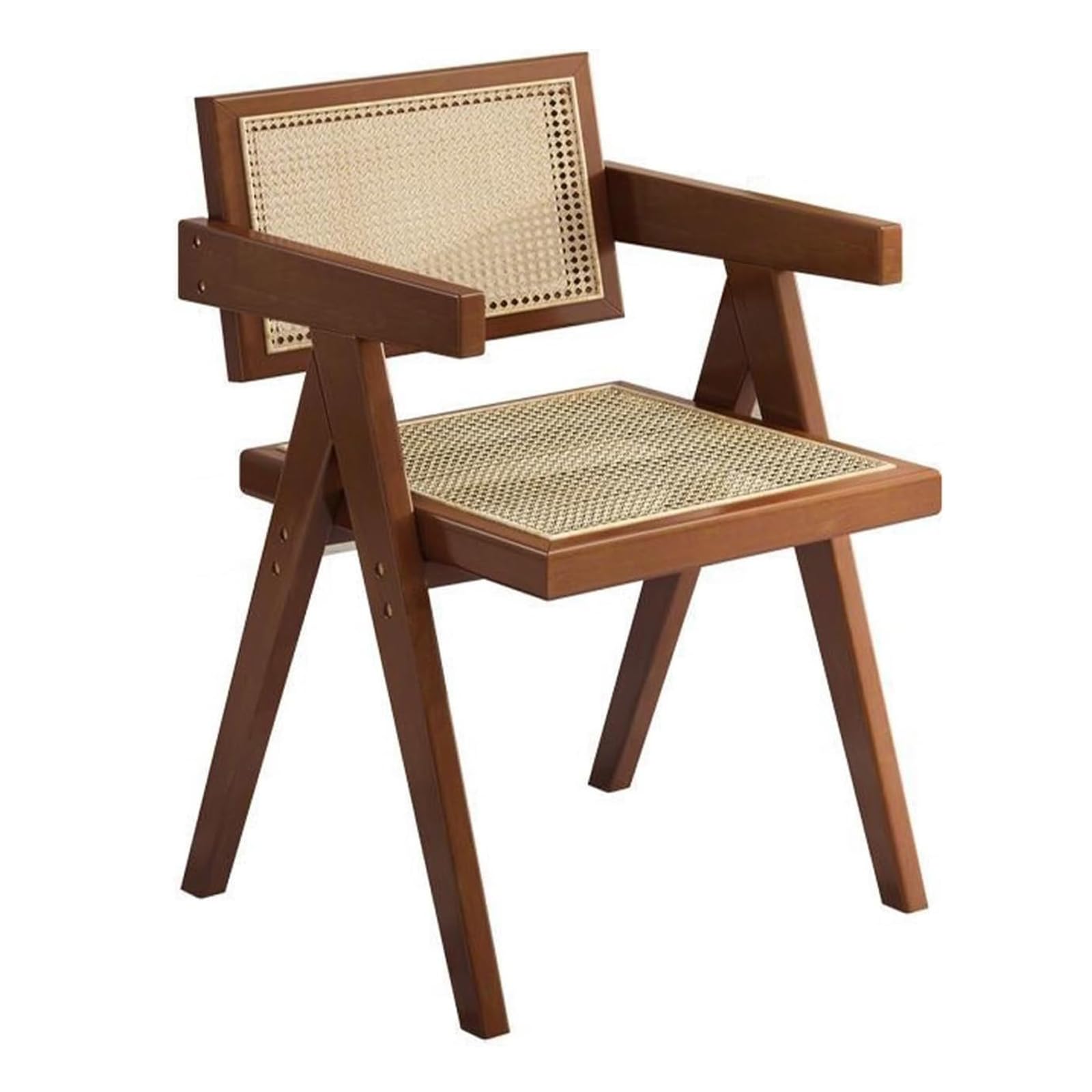 Chaise d'appoint en rotin pour cuisine et balcon en bois chaleureux