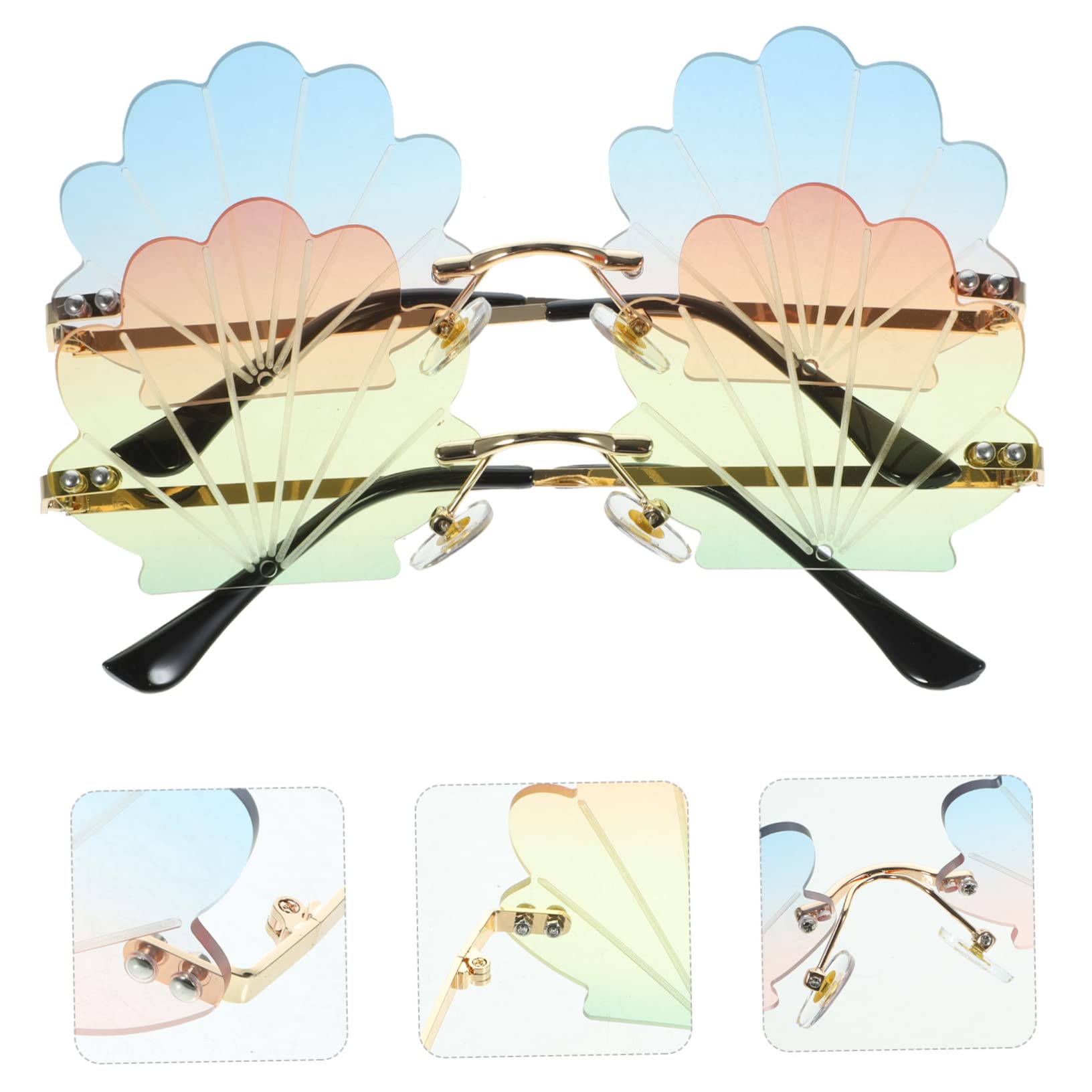 VALICLUD 2 Piezas De Gafas De Sol Gafas De Fiesta De Concha De Fiesta Favores De a Geniales De Colores Elegantes De a Para Adultos