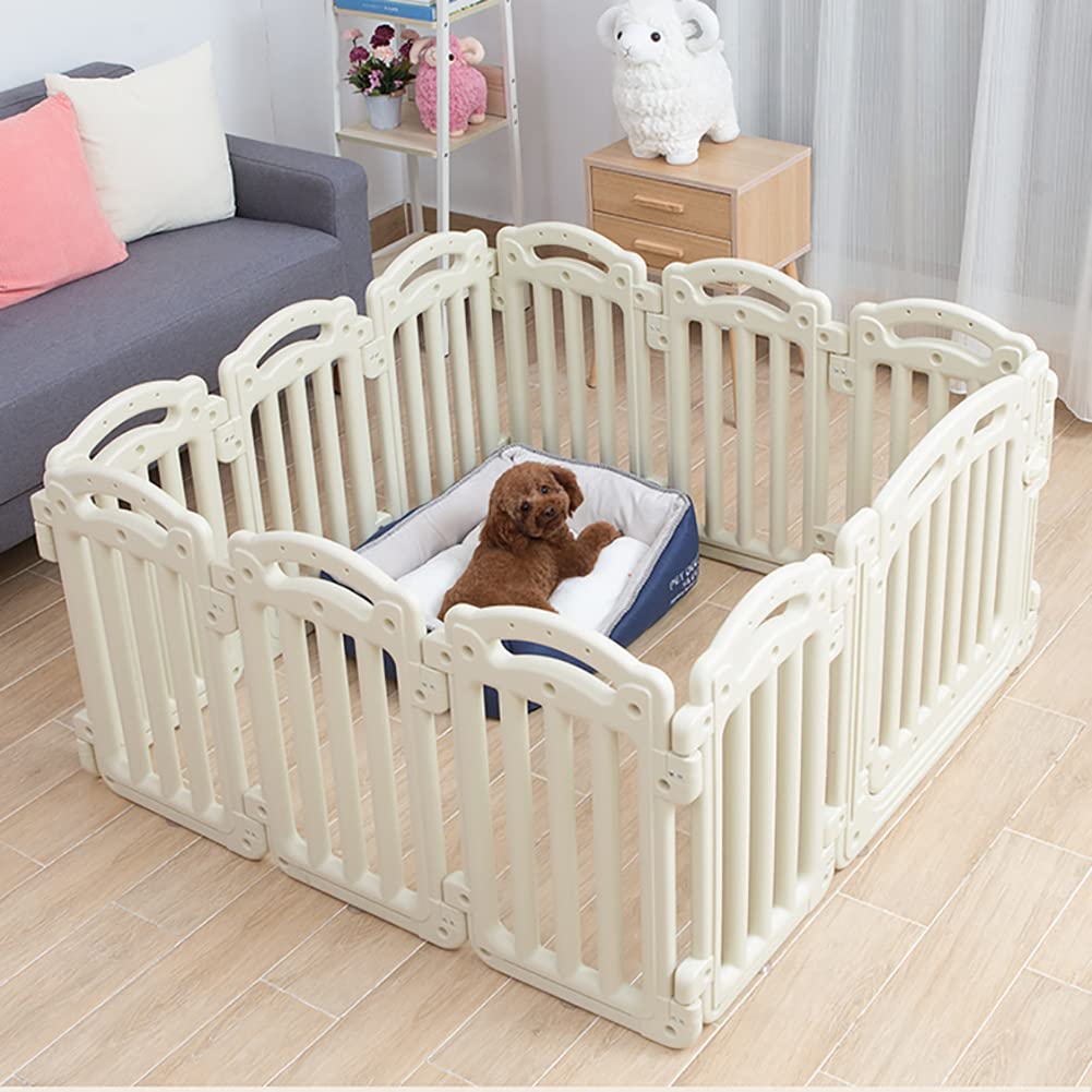 JW-YZJW Corralito para Mascotas Recinto para Animales pequeños Corralito Extensible Recinto para Bricolaje Valla Modular Deportiva de plástico Jaula para Correr para Mascotas,120 * 120 * 63cm