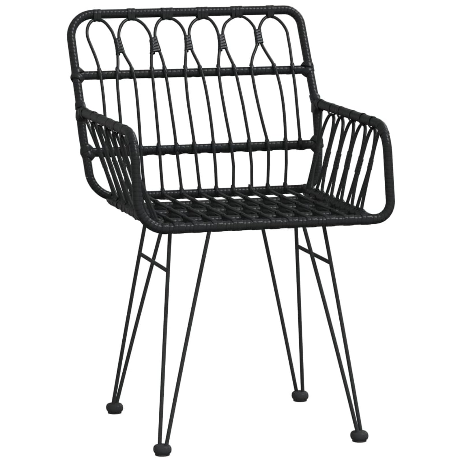 3157868 Set da Pranzo da Giardino 5 pz Nero in Polyrattan Testata in Legno,Testata Letto Matrimoniale Muebles Dormitorio Spalliera Letto Testiere per Letto Matrimoniale