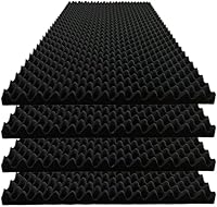 Vista 1 de 4 Pack Egg Crate Foam Sound Proof Foam Panels for Walls,48''X24''X2'' inch Acoustic Panels, high-Density Fireproof soundproof Wall Panels