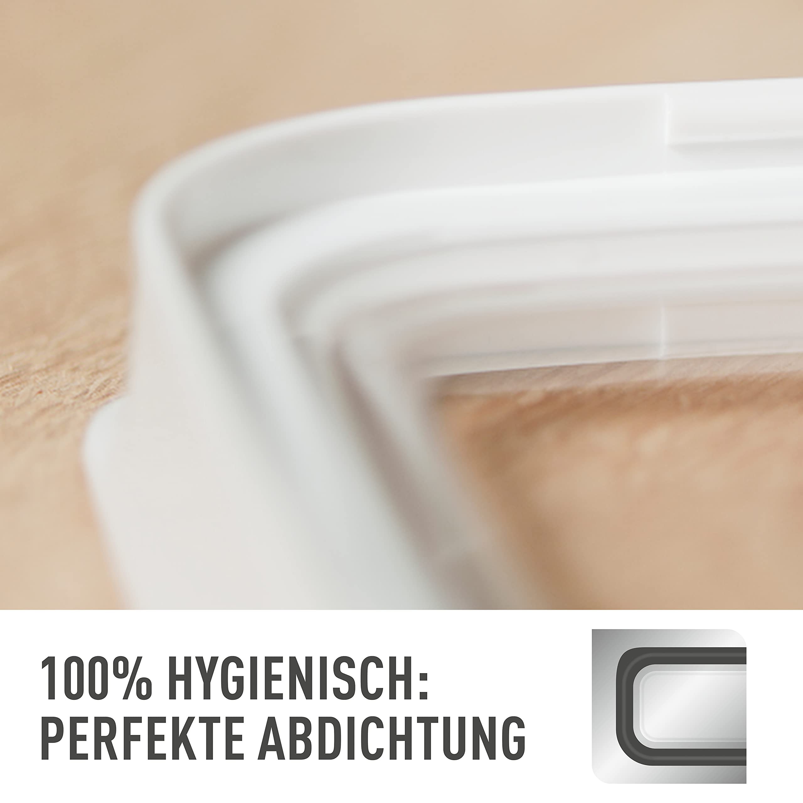 Emsa N11429 Optima 7-częściowy zestaw suchych pojemników do przechowywania | 2 x 0,45/2 x 1/2 x 1,6/2,2 l | prostokątne | 100% bezpieczne/higieniczne/bezpieczne | świeże uszczelnienie | nie zawiera