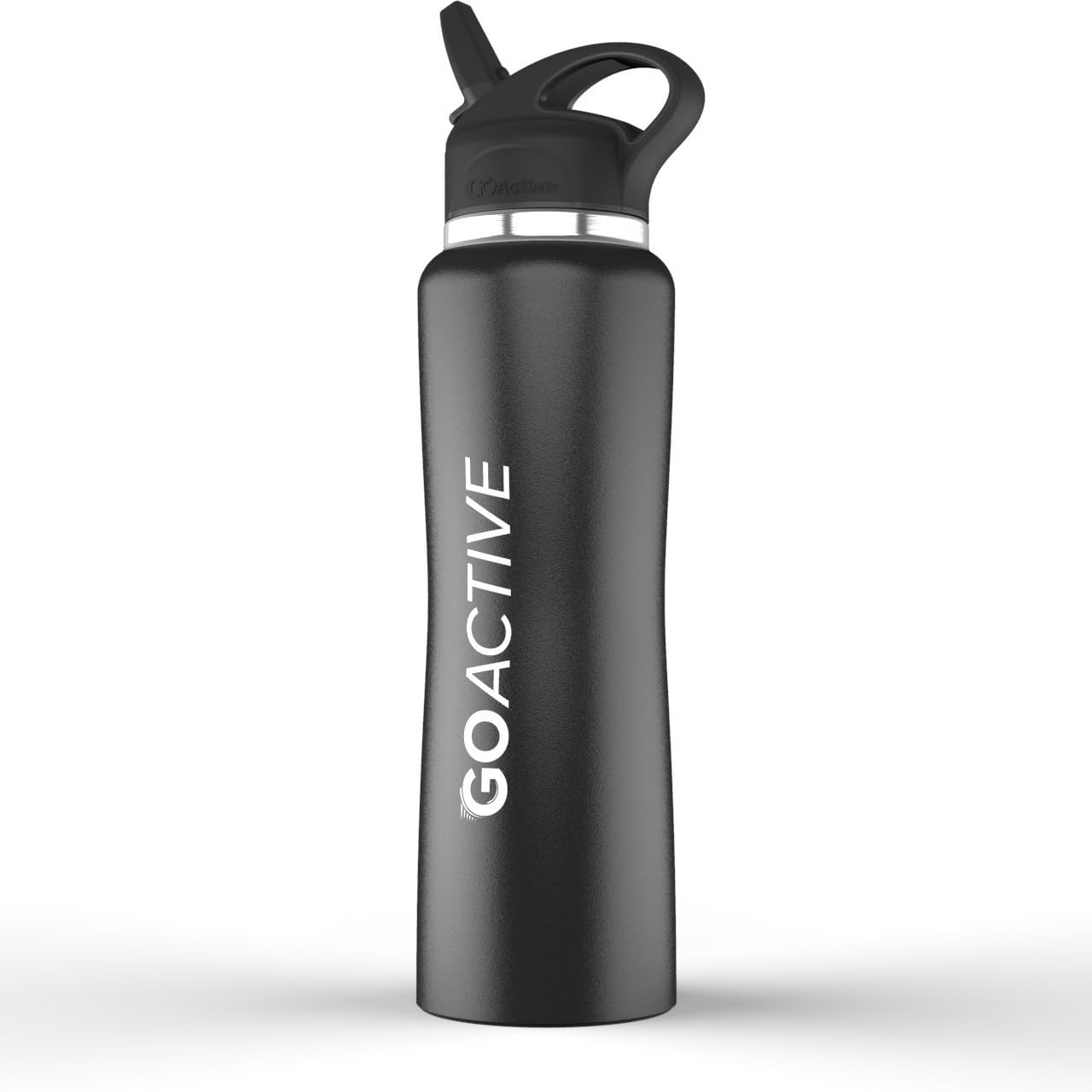 GO Active Insulated Water Bottle with Straw. Stainless Steel Double Wall Sport Bottle Keeps ice Cubes Over 24 Hours!