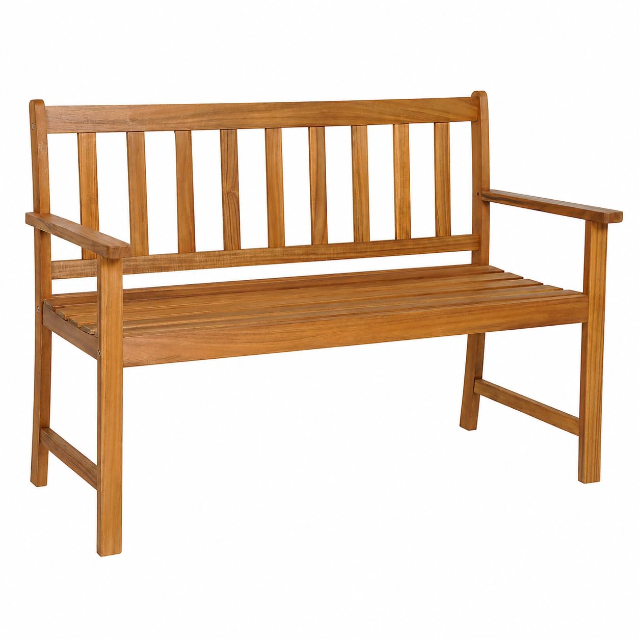 Garden Mile Traditional Wooden Garden Bench - Weather Resistant 2-Seater 1.2m Wooden Garden Furniture - Solid Hardwood Construction Indoor & Outdoor 2 seater garden furniture Easy Assemble