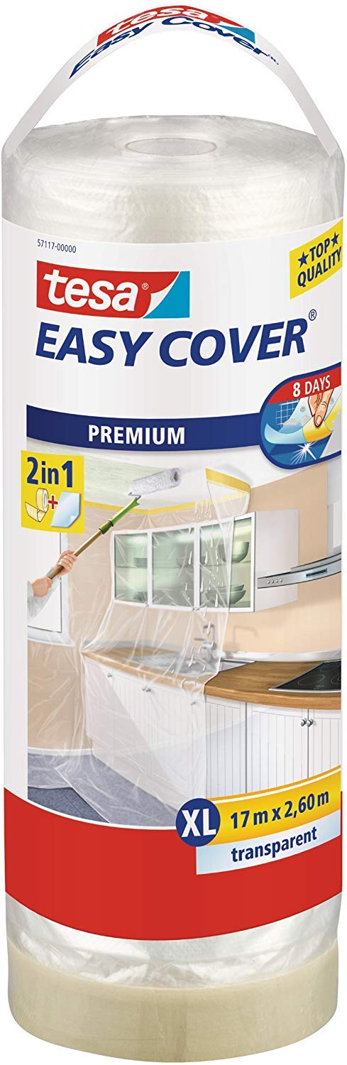 Tesa 57117-00000-03 TE57117-00000-03 Cinta+Plástico Protector Premium 17mx2600mm transparente, Standard, 17m x 2.60m