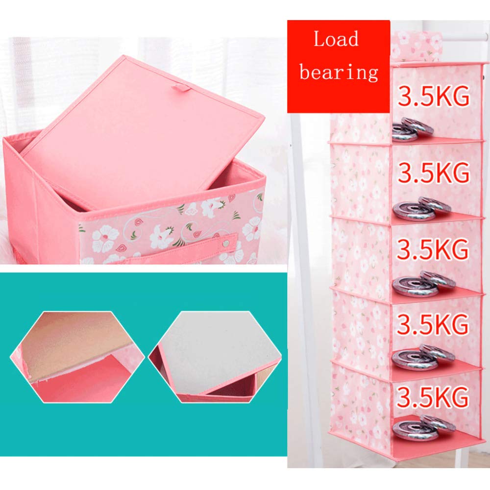 YJDQYGSNJ Estanteria Colgante en Tela,Portátil Cajón Plegable Estantería Colgante Plegable,por Guardarropa Travesaños Durable/púrpura / 4 Layer + 2