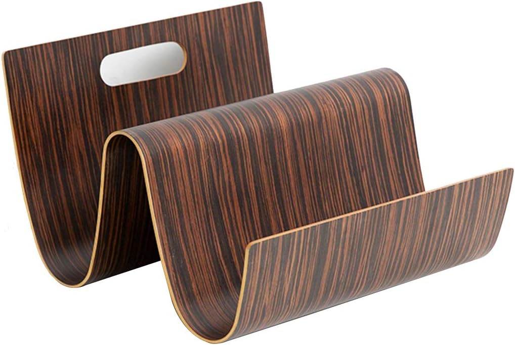 Brochure Stand Decorative Books Magazines Holder,Home Desktop Storage Rack, Newspaper Column Magazine Column Table Shelf, Bookcase Creative Storage (Color : Brown, Size : 20 * 25cm)