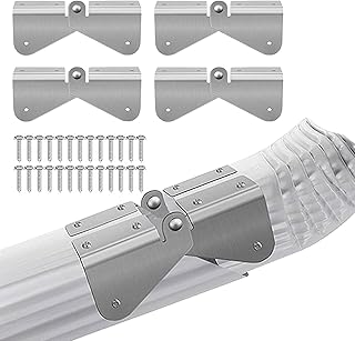 4 Pcs Gutter Downpipe Extension Hinge, Gutter Extension Hinge Downspout Extension Flip-Up Hinge Easy DIY Installation on Any Size Rectangle or Square Downspout
