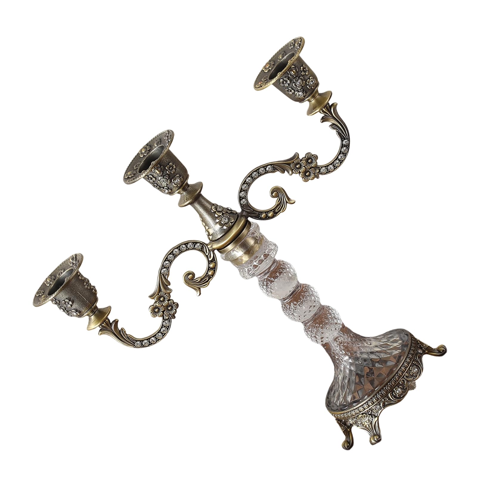 Qusinfc 3/5 Arm Candelabra Candlesticks Holders Taper Holders Stand Table Centerpieces for Formal Event, Wedding, Home Decors Iron Taper