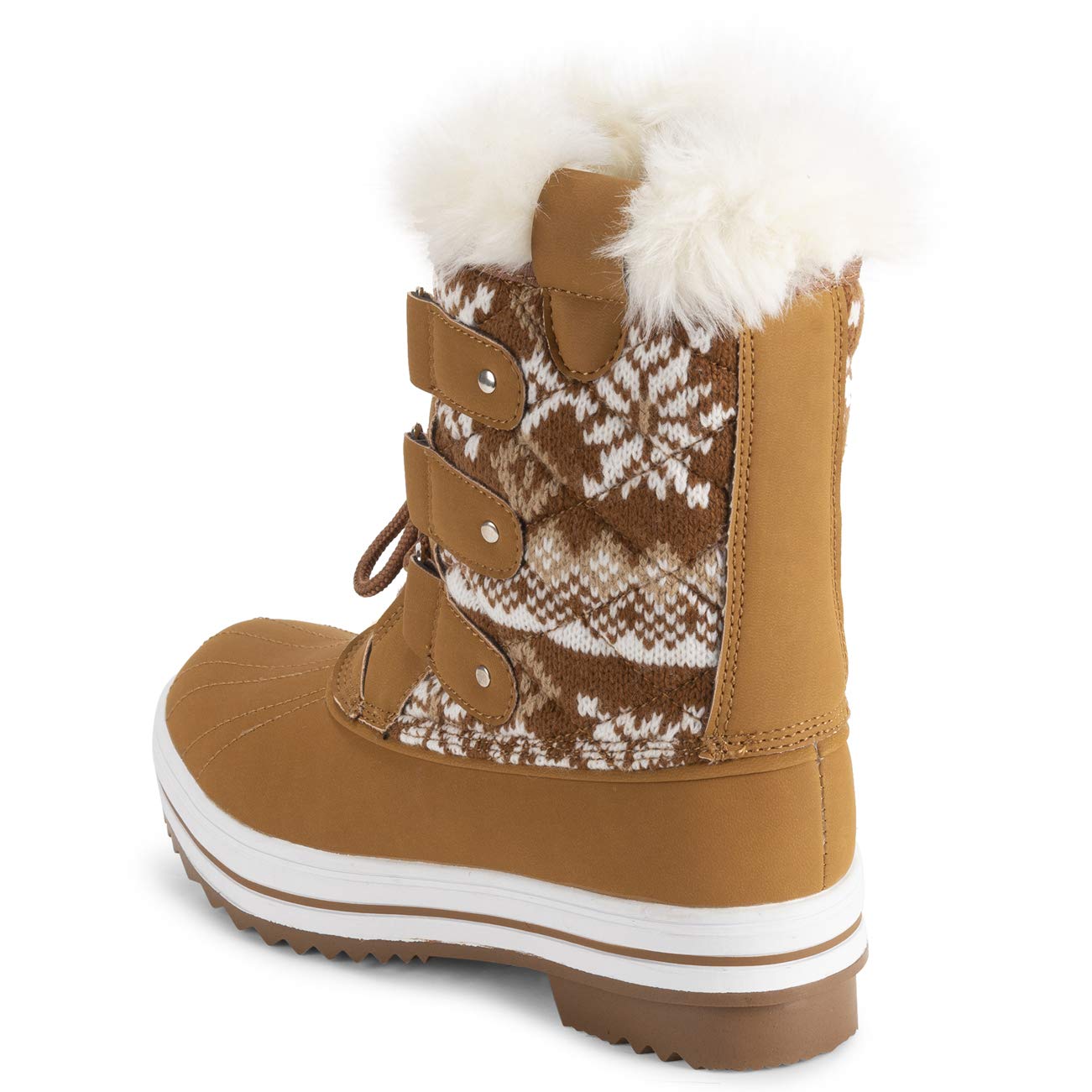 Polar Femmes Matelassé Court Canard Fourrure Doublée Boue Neige Hiver Bottes