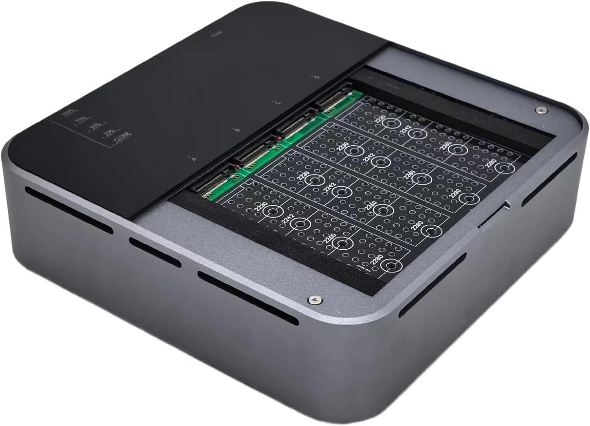 4 Bays USB4.0 (USB-C) 40G Portable NVMe (M Key, B+M Key) / PCIe SSD (2280, 2260, 2242, 2230) Ultra Fast External SSD Docking Station Duplicator Cloner (Docking Only)