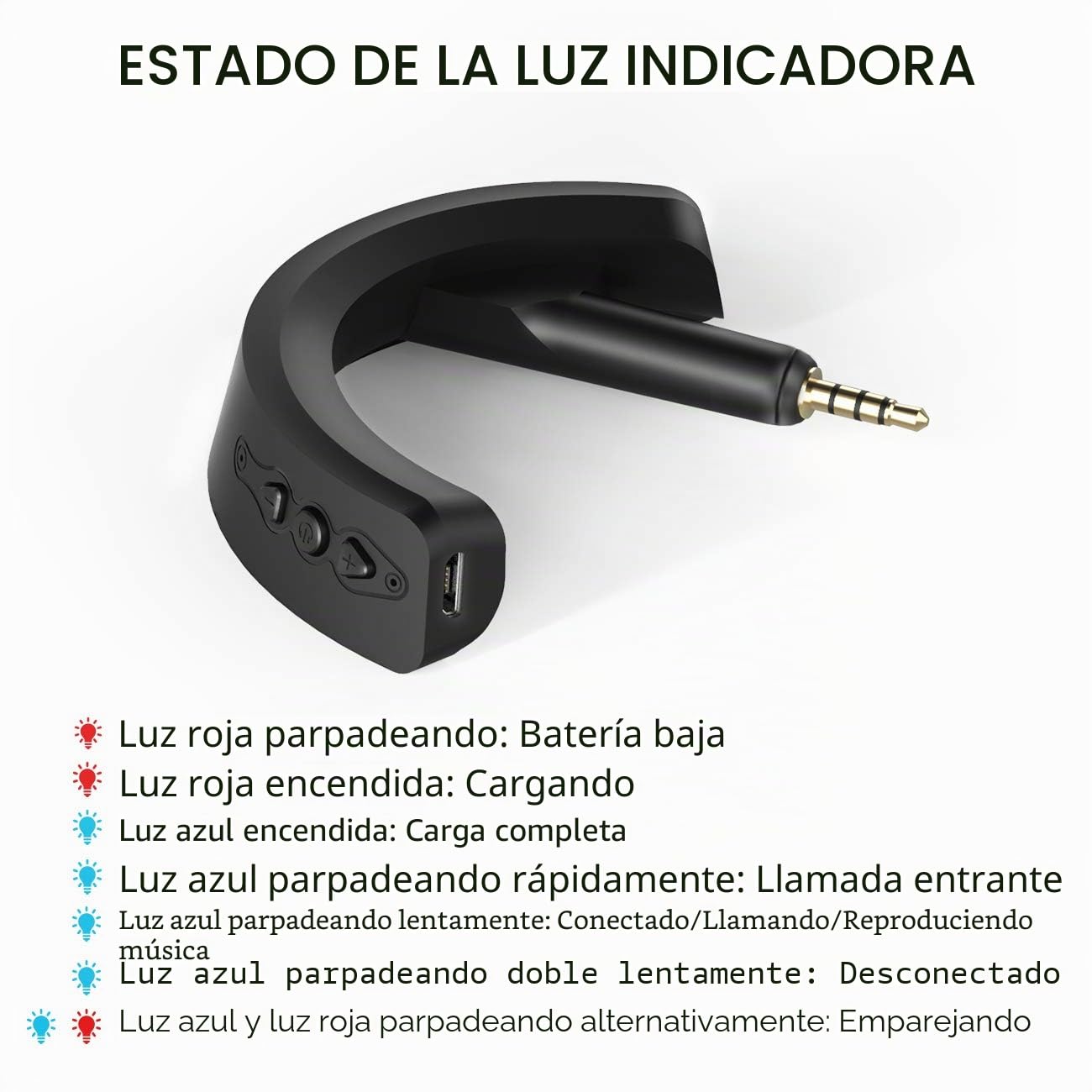 aptX - Adaptador inalámbrico Bluetooth 5.0 para Bose QuietComfort QC 15 y QC 2 con micrófono/control de volumen, color negro