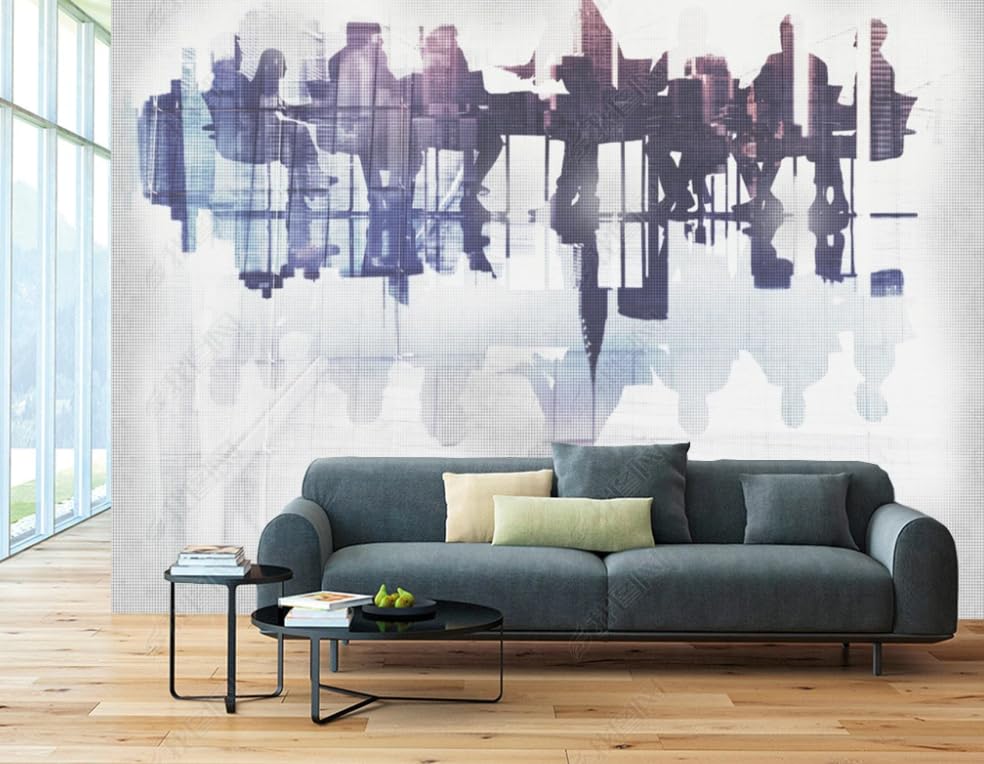Papier peint intissé silhouette moderne pour masquer les défauts du mur salon chambre - 3