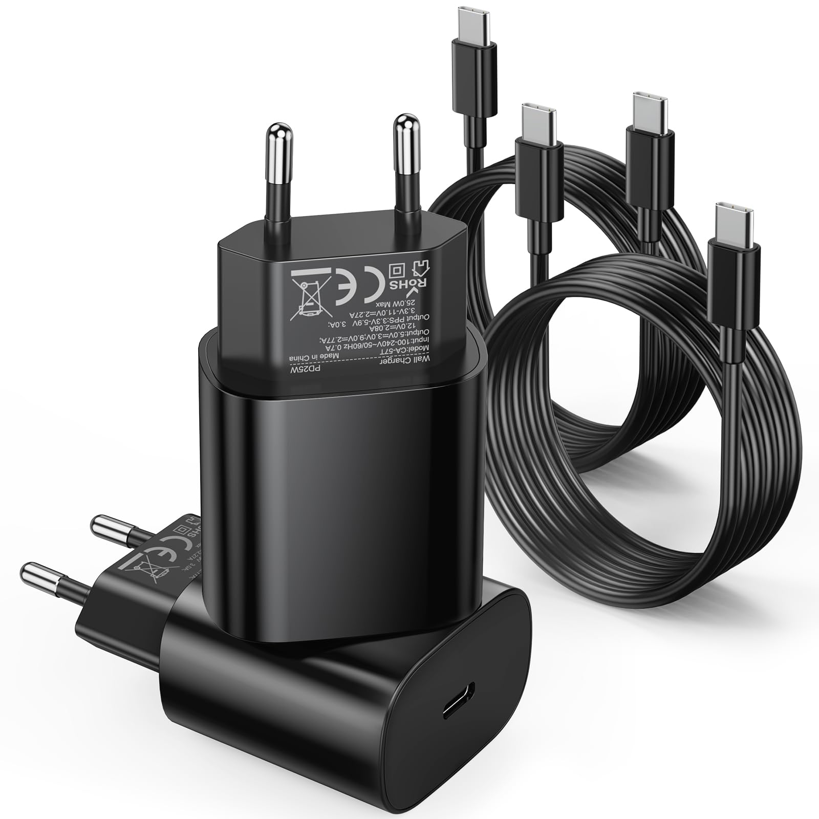 USB C ladegerät ladekabel 2er-Pack schnellladekabel für Samsung Galaxy s24 s25 s20/10 A05 A06/16 a51/54/55 Z Fold/Fold Ultra Tablet schnellladegerät Netzteil usbc stecker samsung ladekabel usb c kabel