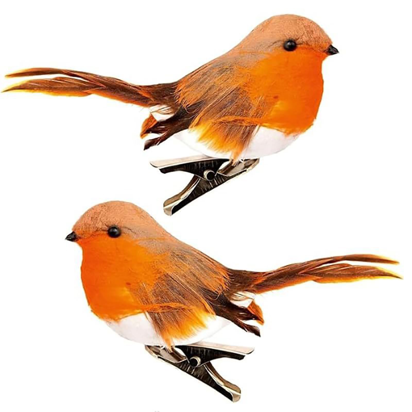 Set Di 10 Decorazioni Natalizie Pettirossi Con Piume – Idee Fai Da Te Per Albero E Ghirlande