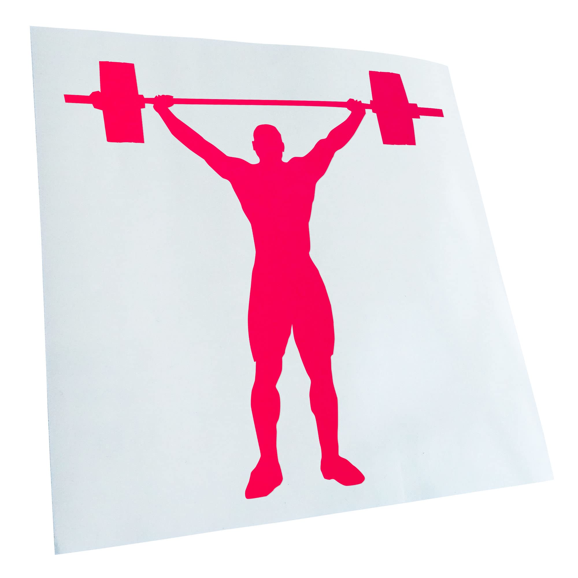 Kiwistar - Car Sticker - Neon Pink - 24 x 24 cm Weightlifting - Rear Window Car Sticker Weatherproof for Car Truck Moped Truck - Sticker Exterior Self-Adhesive Tuning Accessories for Windows