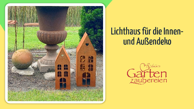 Bornhöft Edelrost Lichterhaus 2er Set - Rostige Windlichter Gartendeko Zum Aufhängen