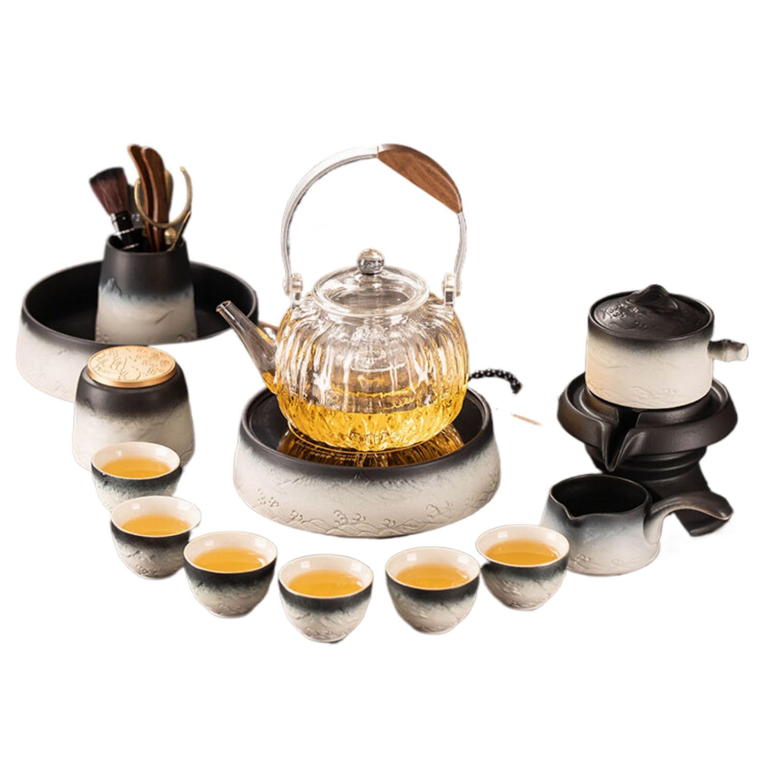 HQHYGM DFSHGDF2094 elektryczna kuchenka ceramiczna bojler na herbatę kuchenka do herbaty gospodarstwa domowego szklana butelka z zaparzaczem butelka filiżanka herbaty szklany czajnik przenośny palnik
