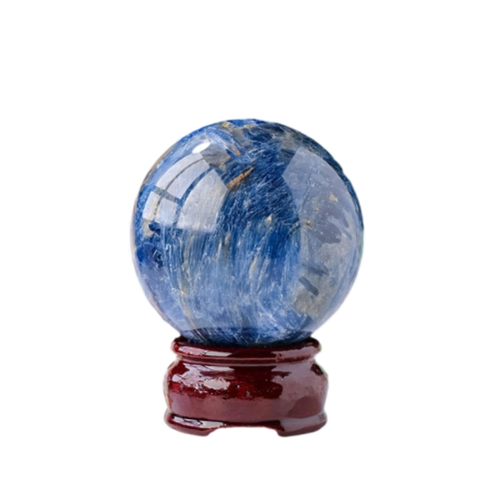ICXLPMC Blue Crystal Ball Home Decoration Ornaments Lapis Lazuli Stone Entrance feng Shui Crafts,55~60mm