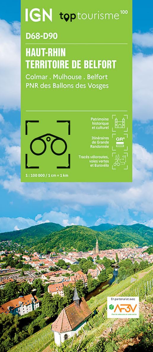 Haut-Rhin / Territoire de Belfort - Colmar Mulhouse Belfort (D68-D90): 1:100000 (TOP 100)
