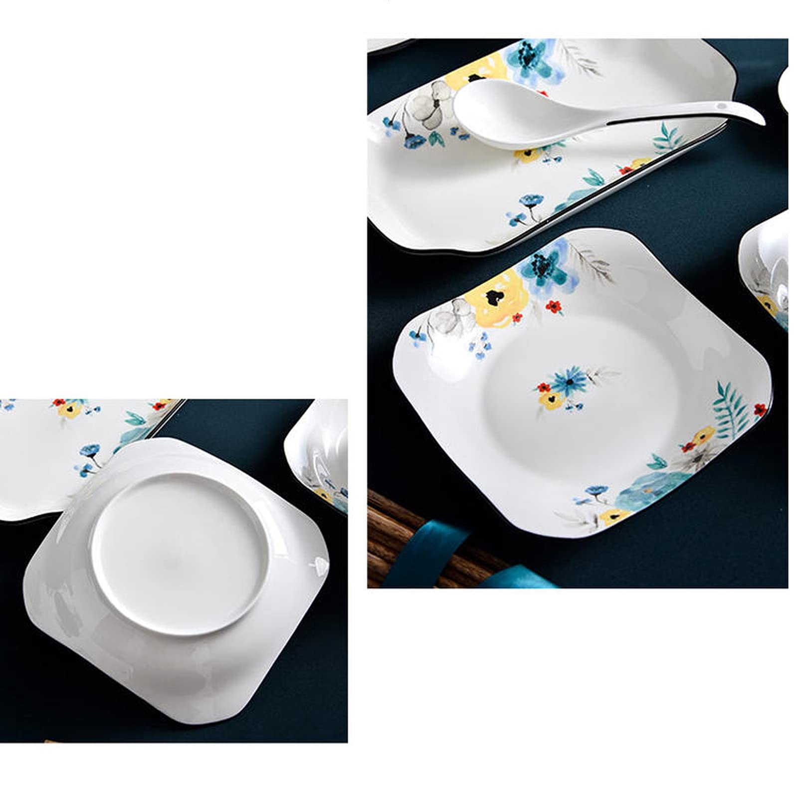 Zestaw obiadowy na przyjęcie rodzinne, hotelowa restauracja, 29-elementowy zestaw zastawy ceramicznej, kwiatowy zestaw zastawy stołowej Zestaw zastawy ceramicznej do gospodarstwa domowego