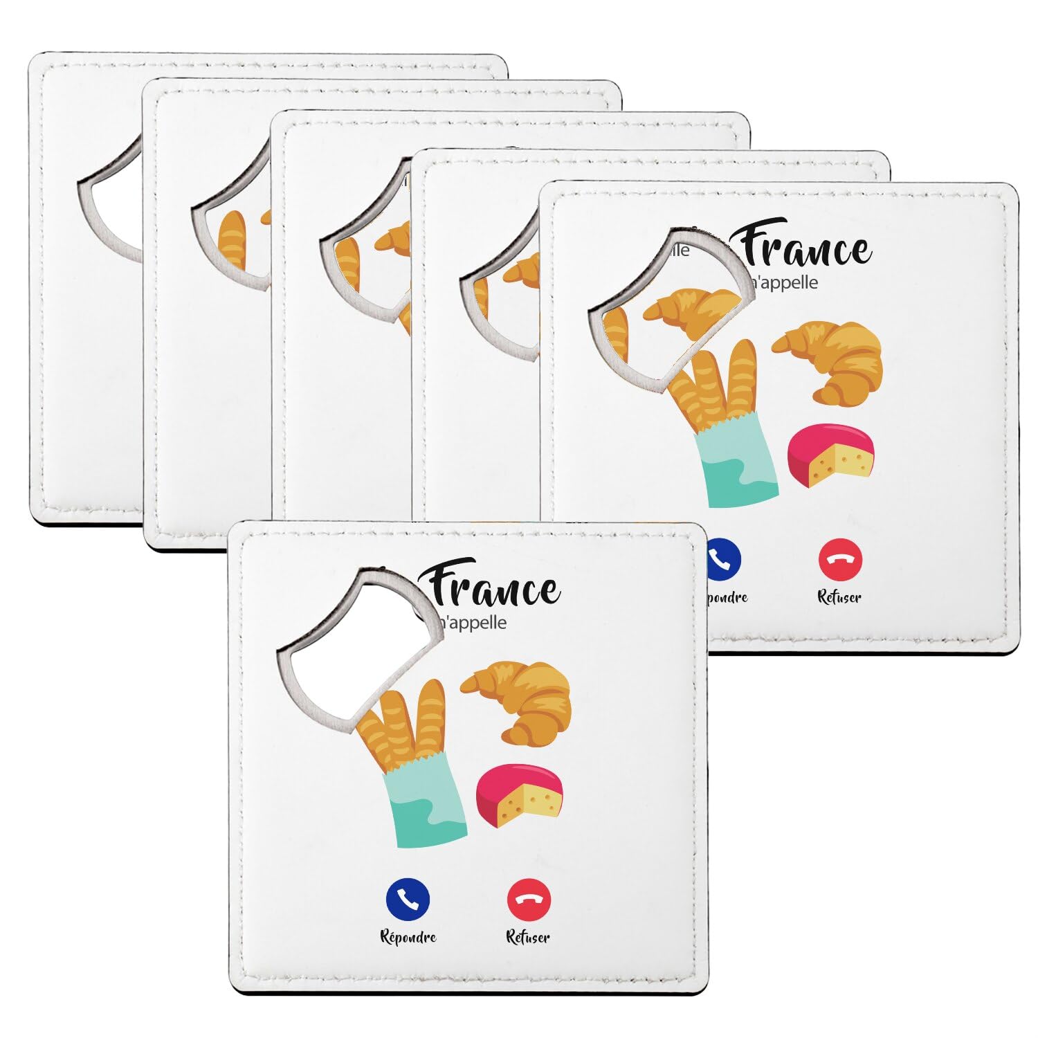 Sous verre décapsuleur idée cadeau originale pour amateur de apéro lot de 6