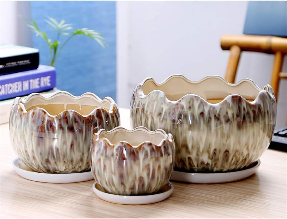 Doniczki Doniczki na sukulenty Biała ceramiczna doniczka na kwiaty Doniczka na rośliny ziołowe Doniczka Soczysta sadzarka na rośliny Doniczka na rośliny doniczkowe i zewnętrzne,M