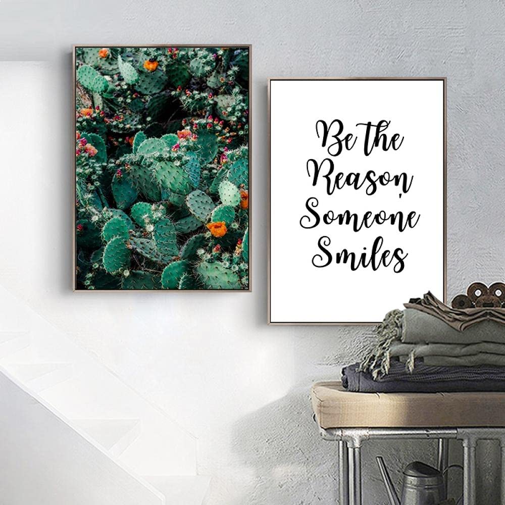 TougMoo Cactus Posters And Prints Canvas Wall Art Minimalist Wall Quote For Home Decor 30 * 40cm
