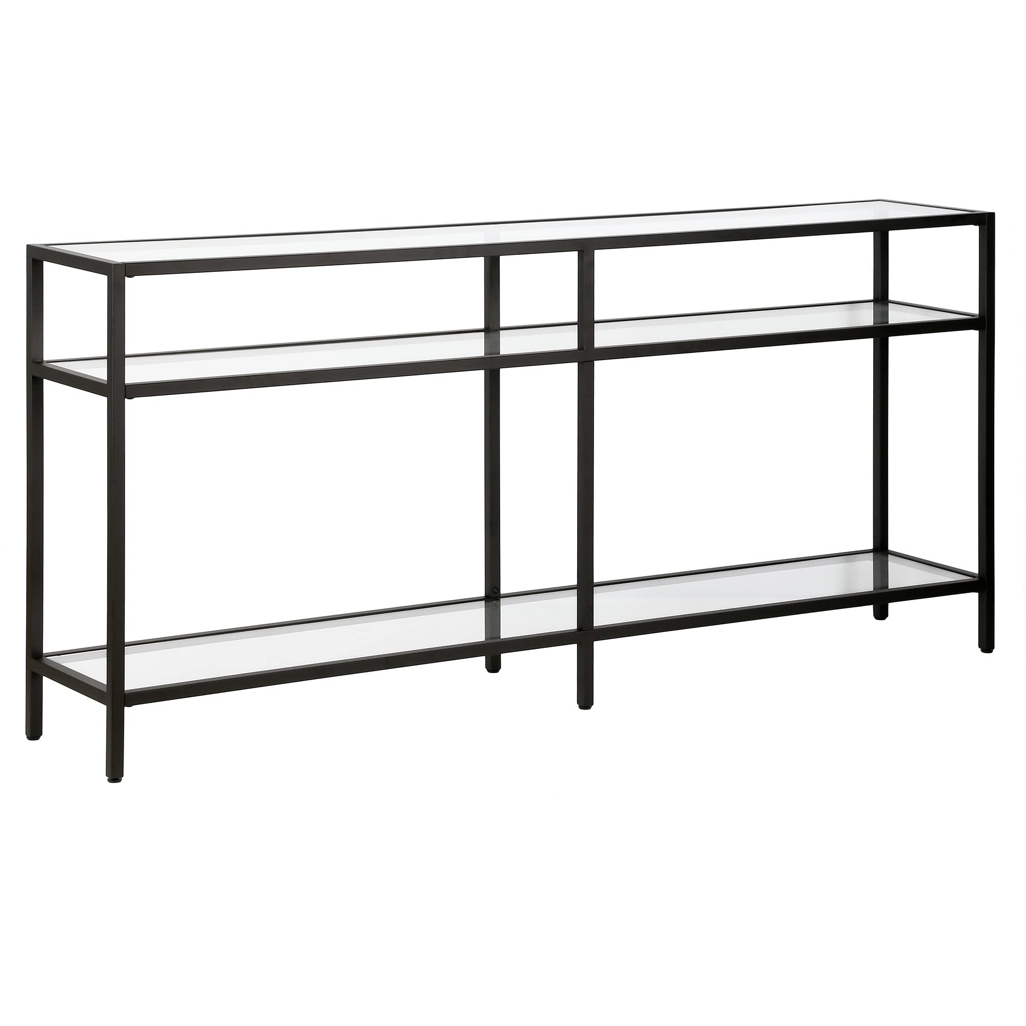 Henn&Hart 64" Wide Rectangular Console Table in Blackened Bronze, Entryway Table, Accent Table for Living Room, Hallway