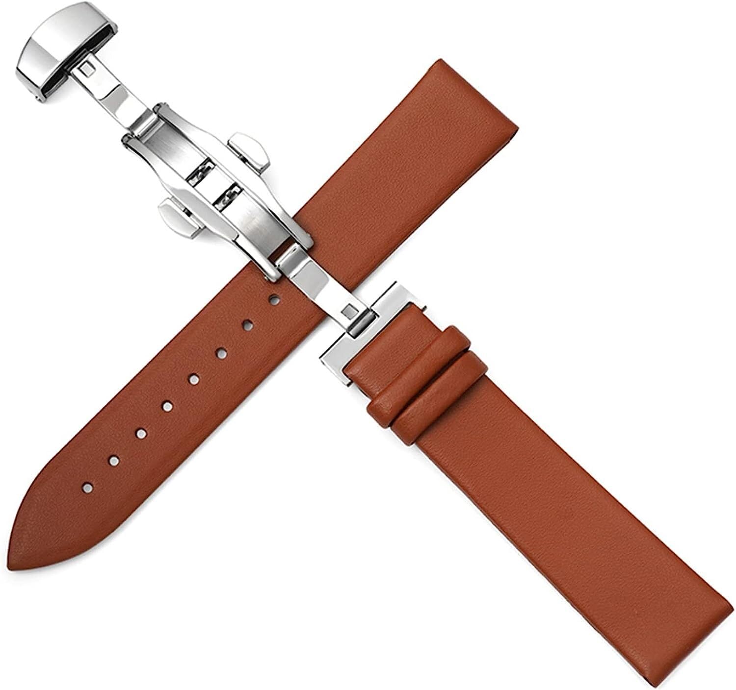 Cinturino for orologio in pelle morbida e sottile da 10 mm a 22 con fibbia a farfalla