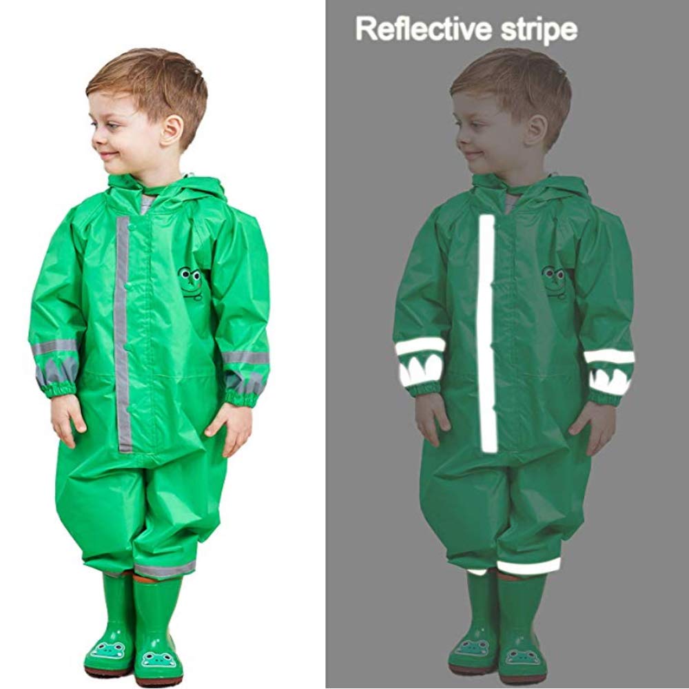 Imperméable à Capuche Enfant Garçon Fille Manteaux imperméables Combinaison de Pluie Rain Pantalon Respirant Randonnée Vestes Transparent Chapeau Cape Pluie Poncho Unisexe 3-10 Ans