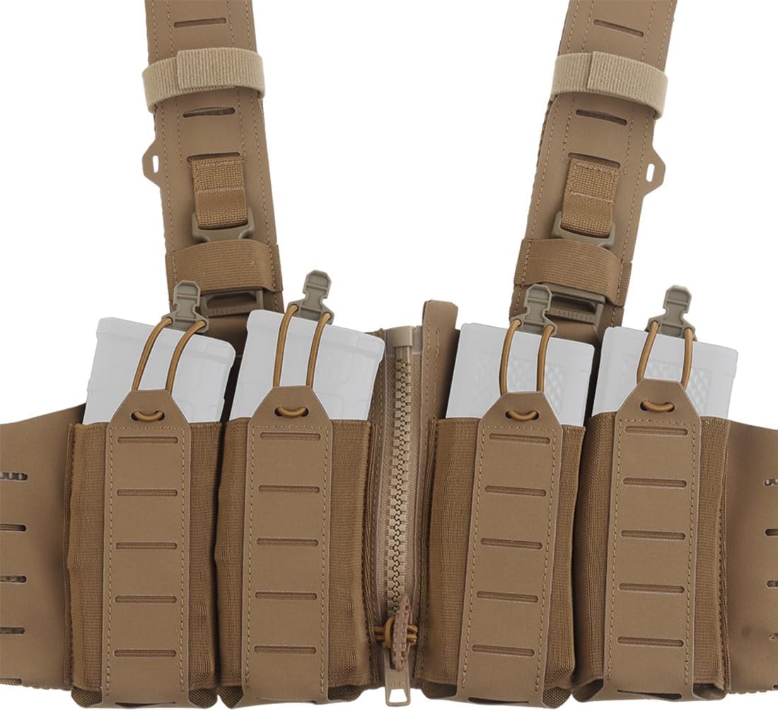 Tactical Chest Rig for Mens, VE-96 Lightweight MOLLE Tactical Vest Attachment, Open-style Tactical Chest Rig