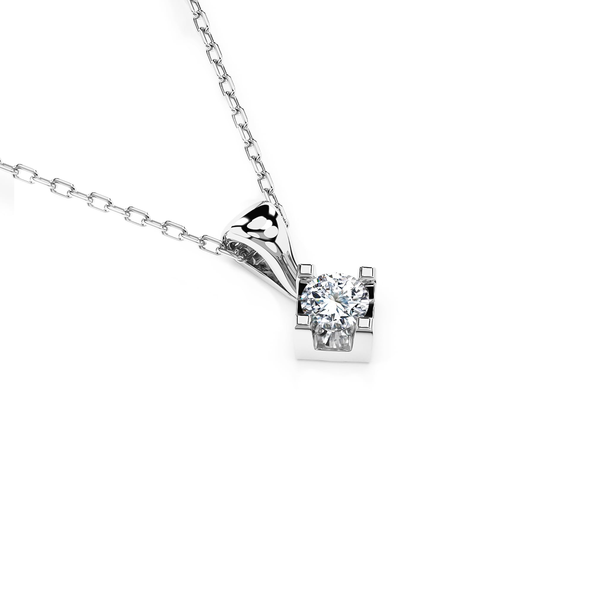 EDELIND Collana Punto Luce Donna con Diamante 0.08 ct in Oro 14k - Catenina con Ciondolo Solitario - Lunghezza Regolabile - Gioiello Idea Regalo