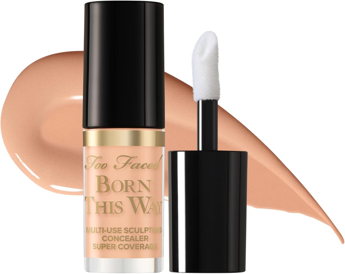 Corrector multiusos de cobertura estupenda Born This Way de Too Faced | Corrector hidratante de cobertura total para ojeras e imperfecciones con acabado natural | Ácido Hialurónico y Agua de Coco