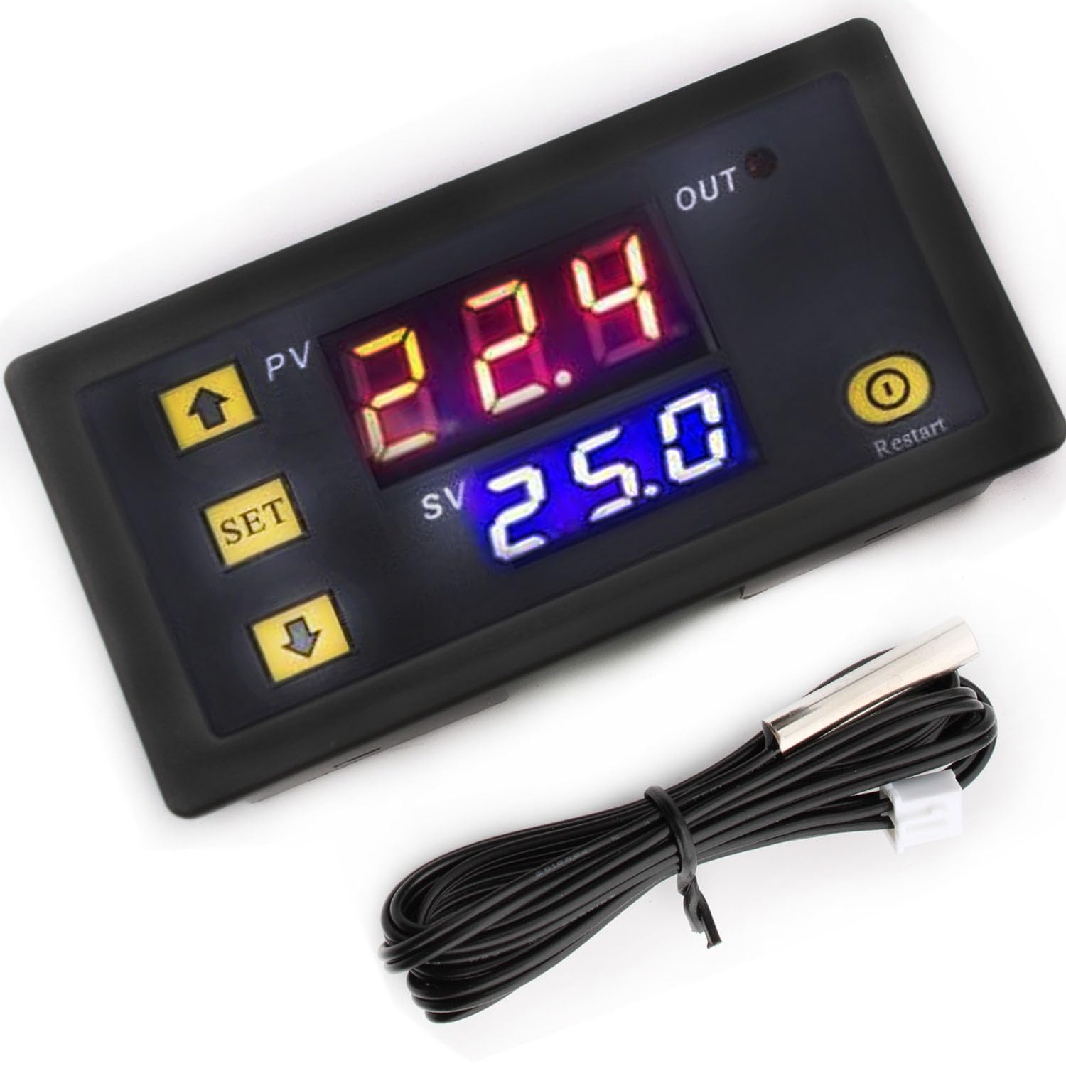 VISSQH 1Pcs 12V 20A Mini Digital termostato, W3230 termostato, Módulo regulador de Temperatura con sonda de Sensor NTC 10K