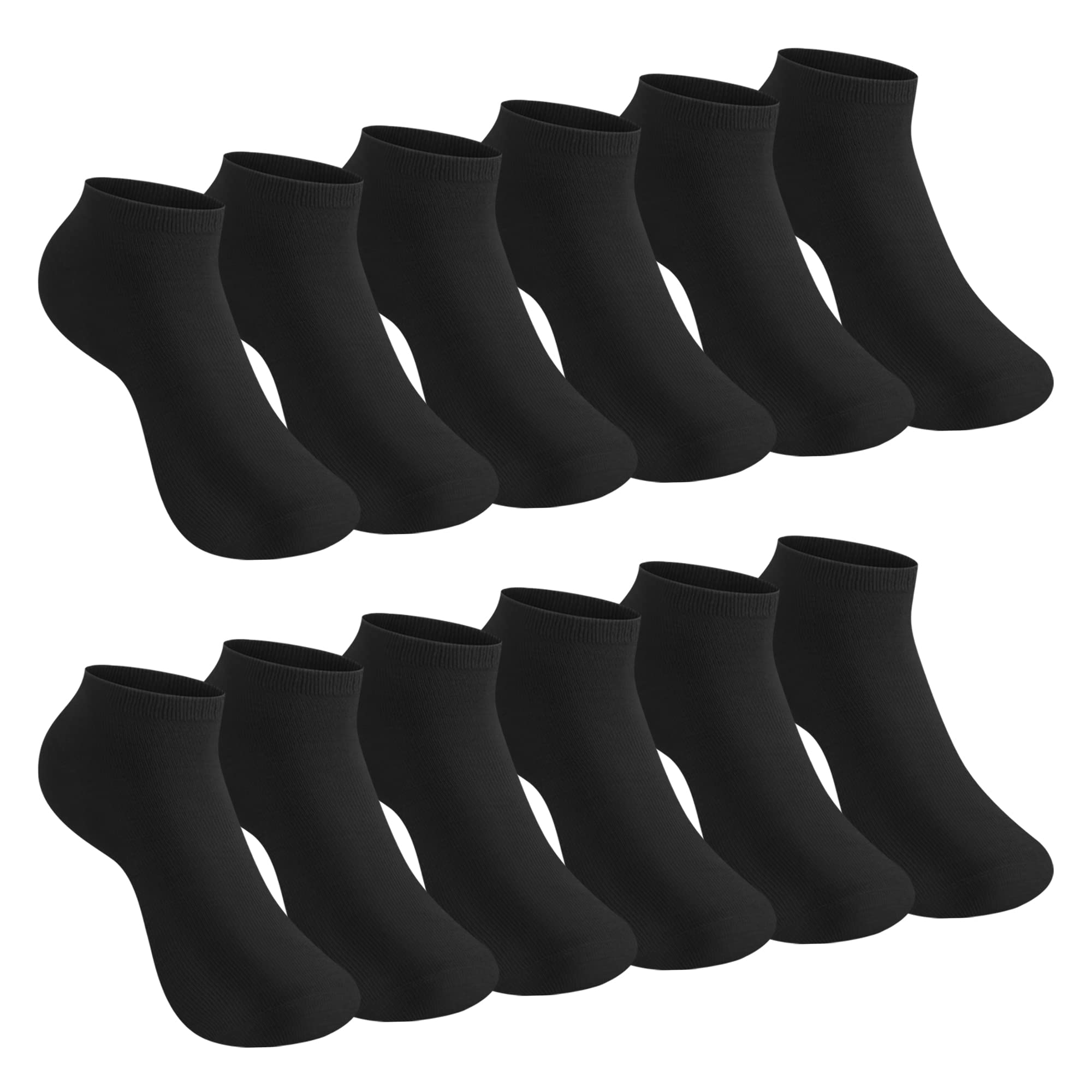 L&K-II Sportsocken für Herren Sneakersocken Kurzsocken Füßlinge Atmungsaktive Baumwolle in Schwarz Weiß und Grau 92201VA