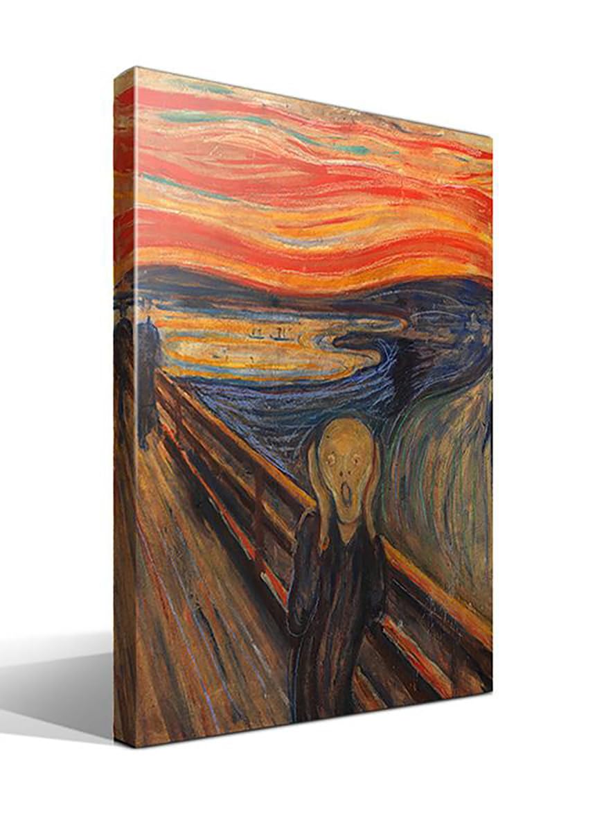 El Grito | Edvard Munch | Expresionismo | Cuadro Canvas Wall Art | Impresion Giclee lienzo algodon puro | Bastidor 3cm | 55x75cm
