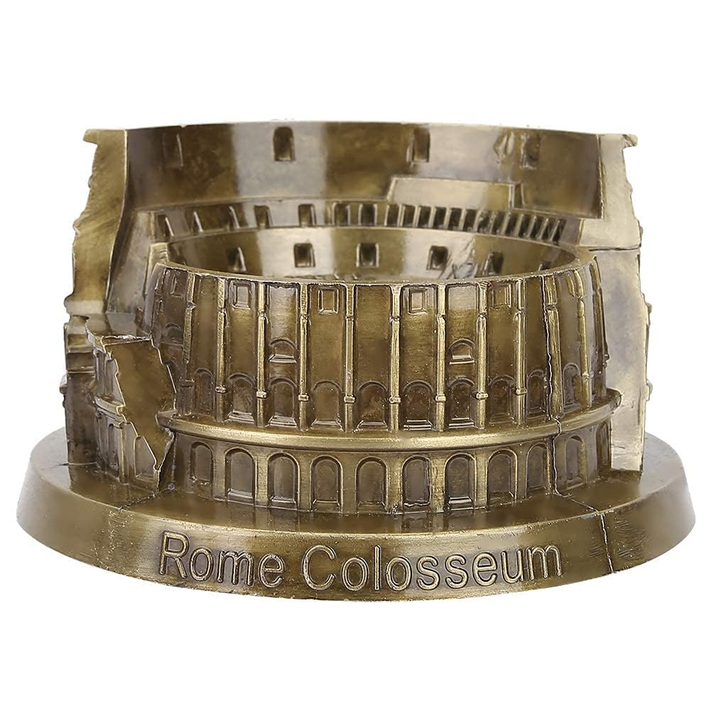 Beufee Roman Colosseum Italian Souvenir, 13cm Metal Ornament Figurine Vintage Roman Colosseum Model 3D Puzzles for Home Office Decor