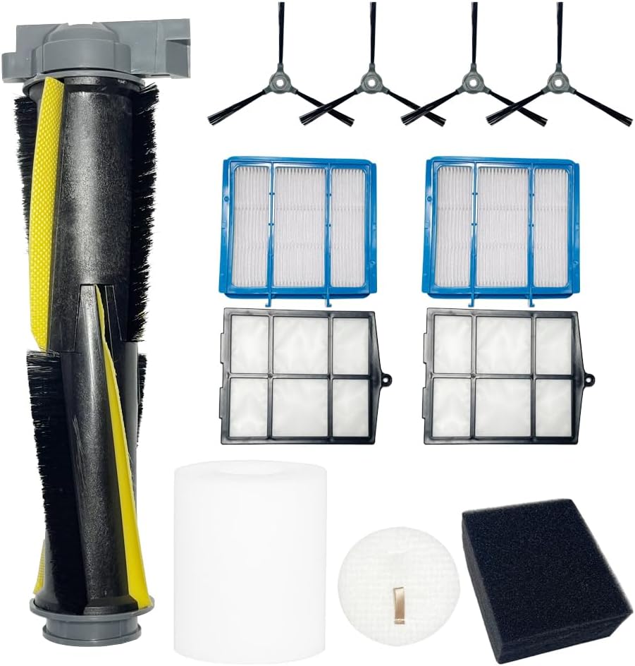 RV2120AE RV2110 AV2110S Replacement Accessories Kit Compatible with Shark Navigator Vacuum,1 Self-Cleaning Brushroll,2 Filter,4 Side Brushes,2 Primary Filter,1 Black foam Filter 1 foam felt filter