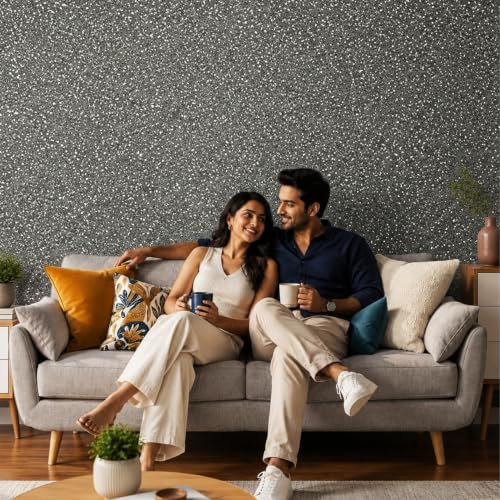 Image of Marble Texture Paint, 3D Designer Stone and Granite Luxury Finish, Washable Water Resistant Acrylic Emulsion, Interior Exterior Ready to use (Graphite Slate)